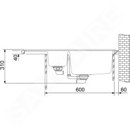 Franke Basis - Évier en fragranit BFG 651-78, 780x500 mm, noir mat 114.0661.514