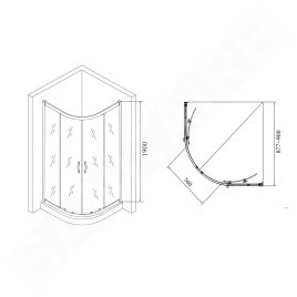 Sapho Douches - Cabine de douche 900x900x1900 mm avec receveur, verre clair AG4290