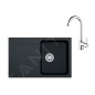 Franke Colonnes - Ensemble T96, évier en tectonite OID 611-78 et mitigeur FP 9000.031, noir / chrome 143.0675.618 Franke Colonnes - Ensemble T96, évier en tectonite OID 611-78 et mitigeur FP 9000.031, noir / chrome 143.0675.618