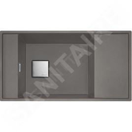 Franke Fresno - Évier en fragranit FSG 211/111, 860x458 mm, pierre gris 135.0652.560