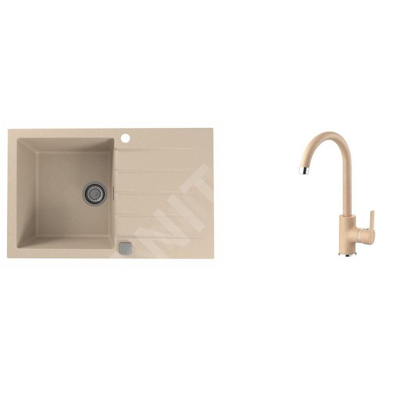 Alveus Sets - Ensemble d'évier en granit Cadit 20 et la robinetterie Tonia, beige SETA20012 Alveus Sets - Ensemble d'évier en granit Cadit 20 et la robinetterie Tonia, beige SETA20012