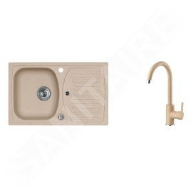 Alveus Sets - Ensemble d'évier Record 30 et la robinetterie Tonia, beige SETA112
