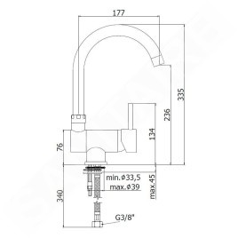 Paffoni Stick - Mitigeur d'évier, sous fenêtre, inox SK189ST