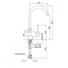 Paffoni Stick - Mitigeur d'évier avec fonction de filtration, chrome SK190CR