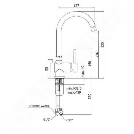 Paffoni Stick - Mitigeur d'évier avec fonction de filtration, chrome SK190CR