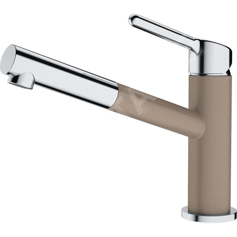 Franke Orbit - Mitigeur d'évier FC 3055.424 avec douchette extractible, chrome / cachemire 115.0623.147