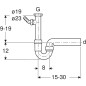 Geberit Accessoires - Siphon pour éviers, avec embout cannelé équerre, sortie horizontale, d 40 mm 152.711.11.1
