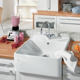 Villeroy & Boch Éviers - Évier en céramique 630x595 mm avec vidage, CeramicPlus, blanc alpin 632062R1