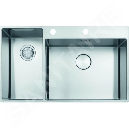 Franke Box Center - Évier BWX 220/620-54-27/2, 860x510 mm, inox 127.0538.260
