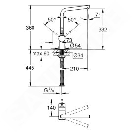 Grohe Minta - Mitigeur d'évier, Hard Graphite brossé 31375AL0