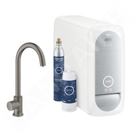 Grohe Blue Home - Mitigeur d'évier Mono Connected avec unité réfrigérante et filtration, Hard Graphite brossé 31498AL1
