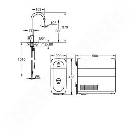 Grohe Blue Home - Mitigeur d'évier Mono Connected avec unité réfrigérante et filtration, Hard Graphite brossé 31498AL1
