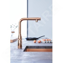 Grohe Essence SmartControl - Mitigeur d'évier avec douchette extractible, SmartControl, Warm Sunset brossé 31615DL0