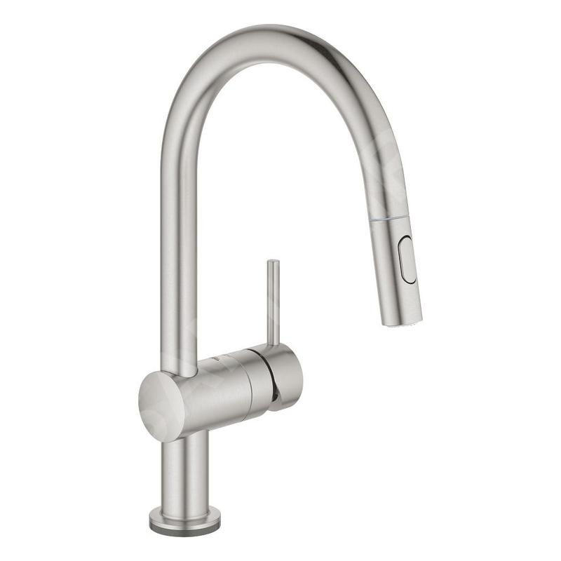 Grohe MintaTouch - Mitigeur d’évier électronique avec douchette extractible, supersteel 31358DC2