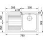 Franke Logica - Évier en inox LLX 611/2, 790x500 mm 101.0120.187 Franke Logica - Évier en inox LLX 611/2, 790x500 mm 101.0120.187