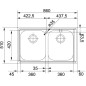 Franke Neptun - Évier en inox NEX 620, 860x510 mm + siphon 101.0120.273