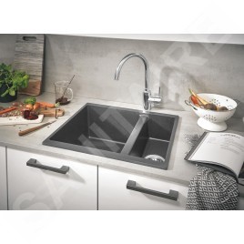 Grohe Éviers - Évier composite K500 avec garniture de vidage, 555x460 mm, noir granite 31648AT0