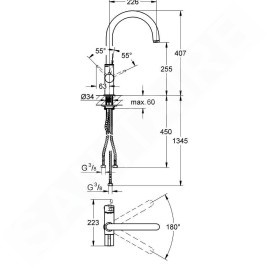 Grohe Red - Mitigeur d’évier à levier Duo, supersteel 30033DC0
