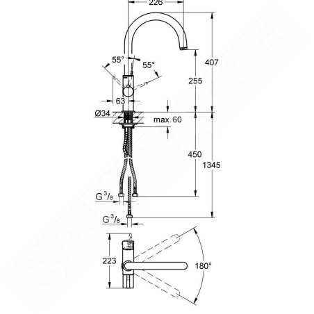 Grohe Red - Mitigeur d’évier à levier Duo, supersteel 30033DC0