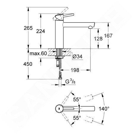 Grohe Concetto - Mitigeur d'évier, supersteel 31128DC1