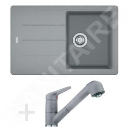 Franke Colonnes - Set de cuisine G57, évier en granit BFG 611-78, pierre gris + robinet FC 9547, pierre gris 114.0323.918