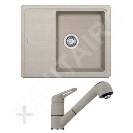 Franke Colonnes - Set de cuisine G55, évier en granit BFG 611-62, sahara + robinet FC 9547, sahara 114.0323.819