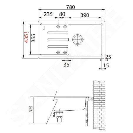 Franke Colonnes - Set de cuisine G121, évier en fragranit BSG 611-78/39 + robinet FC 9541.082, sahara/chrome 114.0441.172