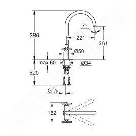 Grohe Atrio - Mitigeur d'évier, Hard Graphite brossé 30362AL0