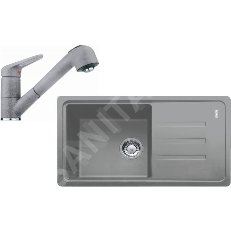 Franke Colonnes - Set de cuisine G122, évier en fragranit BSG 611-78/39 + robinet FC 9547.084, pierre grise 114.0441.185 Franke Colonnes - Set de cuisine G122, évier en fragranit BSG 611-78/39 + robinet FC 9547.084, pierre grise 114.0441.185