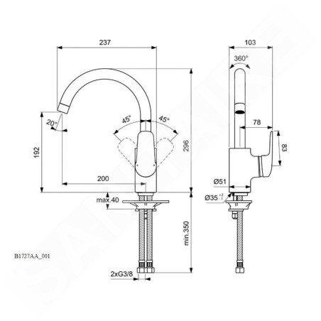 Ideal Standard CeraFlex - Mitigeur d’évier, chrome B1727AA