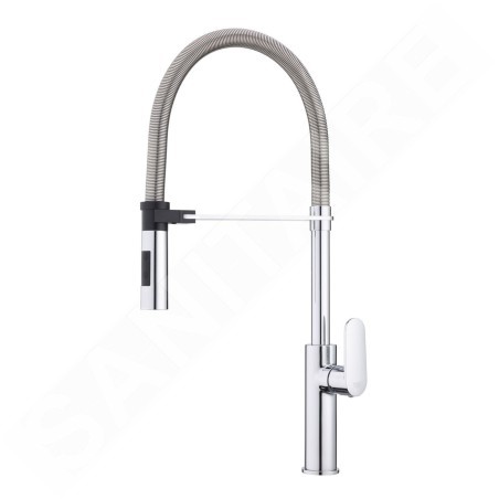 Paffoni Candy - Mitigeur d'évier avec douchette extractible, chrome CA179CR