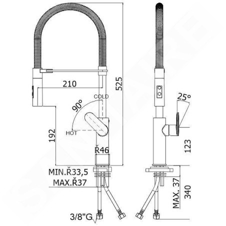 Paffoni Candy - Mitigeur d'évier avec douchette extractible, chrome CA179CR
