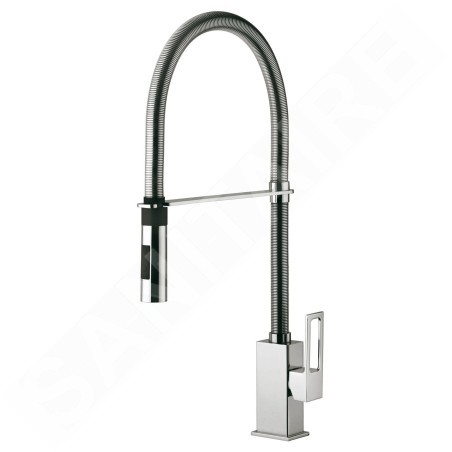 Paffoni Effe - Mitigeur d’évier avec douchette extractible, chrome EF179CR