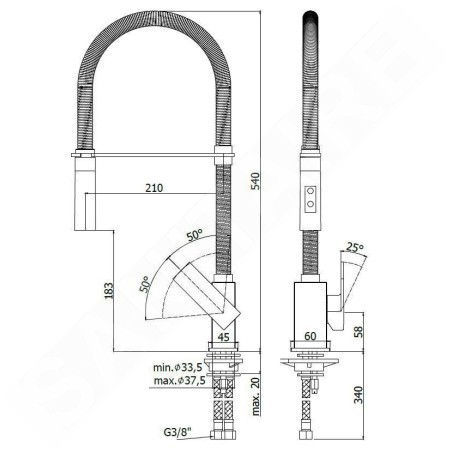 Paffoni Effe - Mitigeur d’évier avec douchette extractible, chrome EF179CR