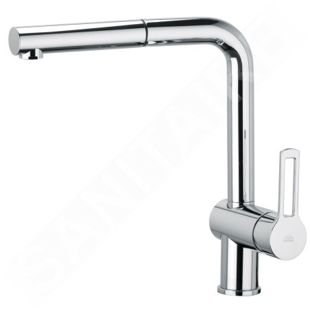 Paffoni Ringo - Mitigeur d'évier avec douchette extractible, chrome RIN185CR