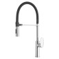 Paffoni Candy - Mitigeur d'évier avec douchette extractible, chrome/noir mat CA179CRNO