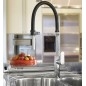 Paffoni Candy - Mitigeur d'évier avec douchette extractible, chrome/noir mat CA179CRNO
