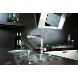 Paffoni Ringo - Mitigeur d'évier avec douchette extractible, chrome RIN285CR