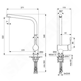 Ideal Standard Ceralook - Robinetterie d’évier, chrome BC175AA