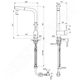 Ideal Standard Ceralook - Robinetterie d’évier avec embout extractible, chrome BC177AA