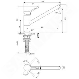 Ideal Standard Ceralook - Robinetterie d’évier, chrome BC296AA