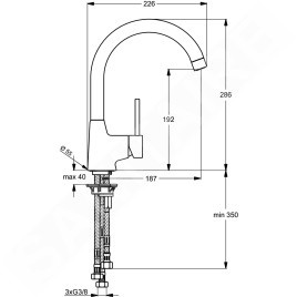 Ideal Standard Nora - Mitigeur d'évier, chrome B9329AA