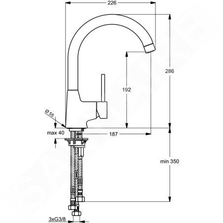 Ideal Standard Nora - Mitigeur d'évier, chrome B9329AA