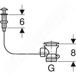 Geberit Accessoires - Siphon pour éviers avec actionnement rotatif G 1 1/2, chrome brillant 152.931.20.1