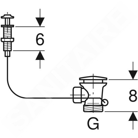 Geberit Accessoires - Siphon pour éviers avec actionnement rotatif G 1 1/2, chrome brillant 152.931.20.1