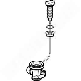Geberit Accessoires - Siphon pour éviers avec actionnement rotatif G 1 1/2, chrome brillant 152.931.20.1