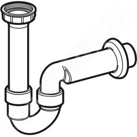 Geberit Accessoires - Siphon en tube pour éviers, sortie horizontale, d 50 mm 152.741.11.1