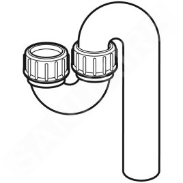Geberit Accessoires - Siphon pour éviers, avec raccord à joint américain, sortie / entrée verticale, d 56 mm, d1 56 mm
