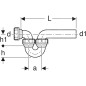 Geberit Accessoires - Siphon pour éviers, avec raccord à joint américain, entrée / sortie horizontale, d 50 mm, d1 56 mm