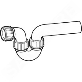 Geberit Accessoires - Siphon pour éviers, avec raccord à joint américain, entrée / sortie horizontale, d 50 mm, d1 56 mm